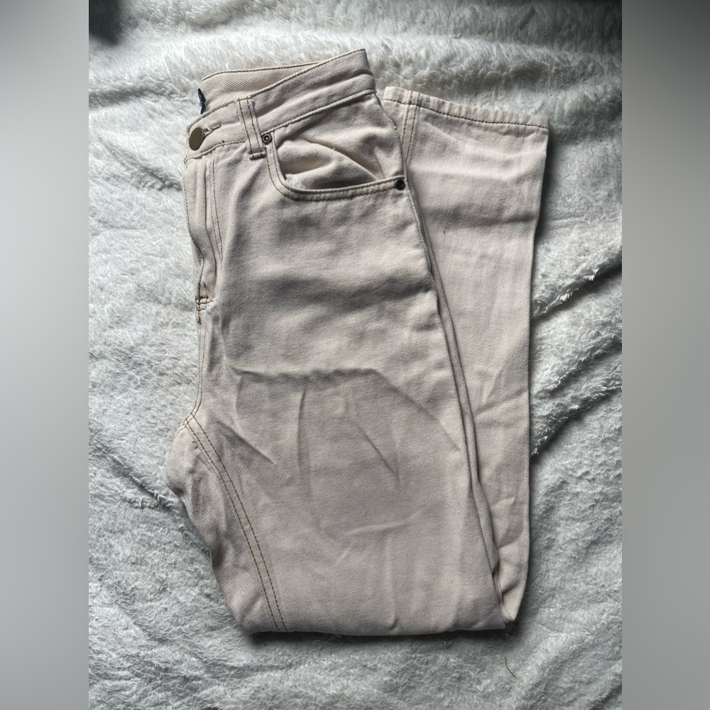 Boohoo ecru/beige mom jeans
